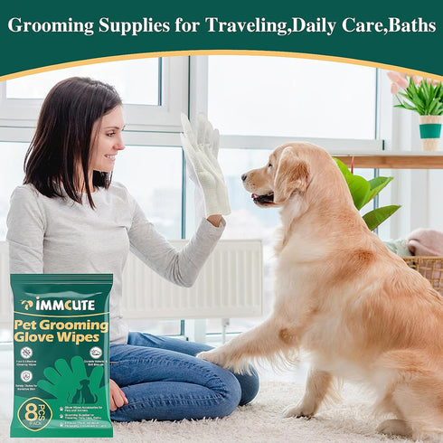 32 PCS Unscented Extra Thick Pet Bathing Wipes for Dogs & Cats - Cleaning & Deodorizing Grooming Gloves