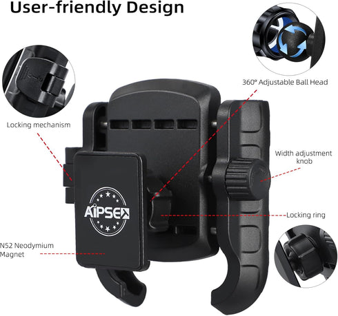 Golf Cart Phone Holder, Magnetic Cell Phone Mount, Compatible with EZGO/Club Car/Yamaha, Ultra Strength Magnet