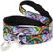 Buckle-Down Pet Leash - Unicorns in Rainbows with Sparkles/Purple - 4 Feet Long - 1" Wide