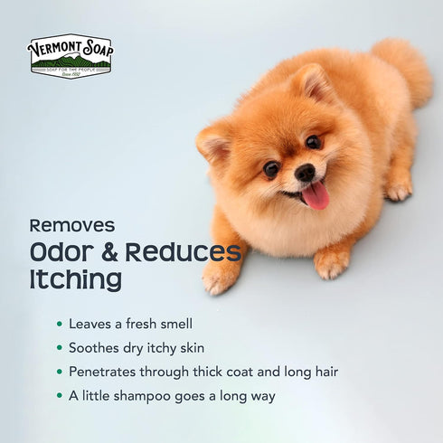 VERMONT SOAP Organics Pet Shampoo - Infused with Organic & Natural Olive Oil, Coconut & Aloe Vera Dog Shampoo for Sensitive Skin - USDA Certified Grooming Pet Shampoo (16oz)