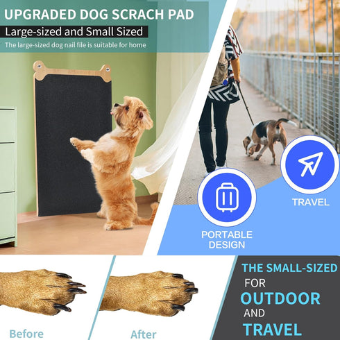 Dog Nail Scratch Pad and Bonus Handheld Dog Nail Filer - Stress-Free Scratch Board for Dog Claw Care