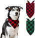 4th of July Dog Bandanas, 2 Pack Classic Reversible Red Green Plaid