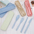 Set 4 Sets Set, Set Zoyiancy Reusable Utensils with Case, Cutlery Tableware Portable Chopsticks Knife Fork Spoon