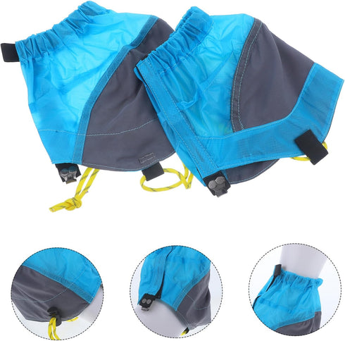 NOLITOY Low Lightweight Trail Running Gaiters - Waterproof Ankle Gaiters for Shoes Boots, Hiking, Walking, Blue