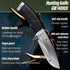 Hunting Knife with Sheath - Best Tactical Camping, Hiking, and Bushcraft Knife for Men, Fixed Blade Sharp Knife with