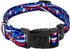 Country Brook Petz 1 Inch Deluxe Adjustable Dog Collar - Americana Collection, Medium (Star Spangled)