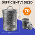 Amici Pet Retro Treats Galvanized Relief Lettering Metal Storage Canister, Food Safe, 72 Ounces