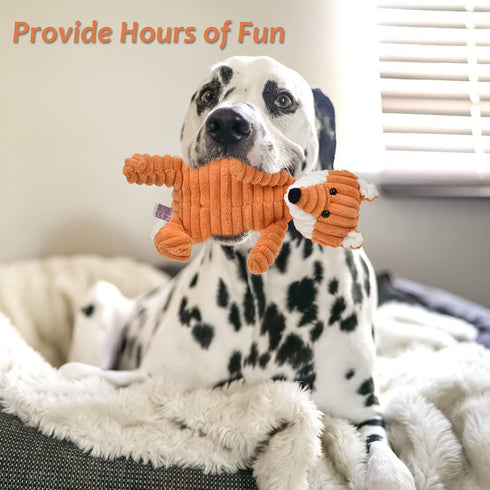 5 Pack Dog Squeaky Plush Toys, Assortment Value Bundle for Puppies, Bulk Large Dog Teething and Chew Toys