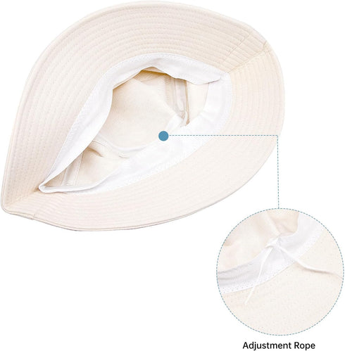 YAMEIZE Bucket Hat for Women and Men, Travel Sun Beach Embroidered Fisherman Hat