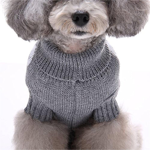Skull Dog Sweater, Holiday Halloween Christmas Pet Clothes, Soft Comfortable, Grey