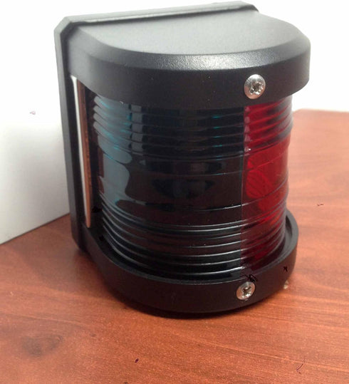 Pactrade Marine Boat Pontoon LED Navigation Light, Black ABS Plastic Housing, Waterproof IP:66, Combo Green and Red Bow