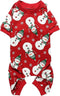 Lanyarco Cute Snowman Dog Pajama Reindeer Small Pet Clothes, Christmas Dog Pajamas Shirts, Red, Back Length 12"