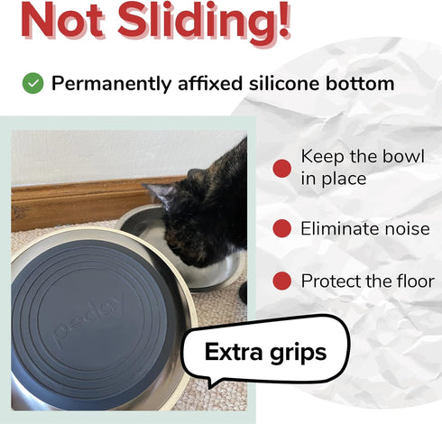 18/8 Stainless Steel Cat Bowls, Human Grade, Whisker Friendly, Pack of 1