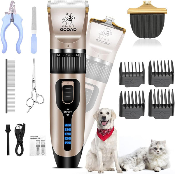 Dog Clippers for Grooming,Dog Grooming Kit for Heavy Thick Hair&Coats/Low Noise Rechargeable