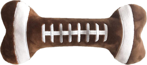 Huxley & Kent for Dogs | Football Bone (Large) | Power Plush Toy with Squeaker, Cute Dog Gift