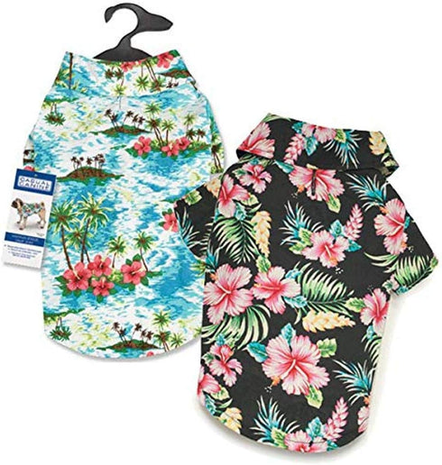 Hawaiian Breeze Camp Shirt for Dog, XX-Small, Black