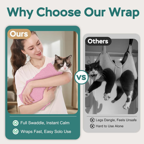 Pawfun Pink-S-2 Self-Adhesive Cat Grooming Wrap