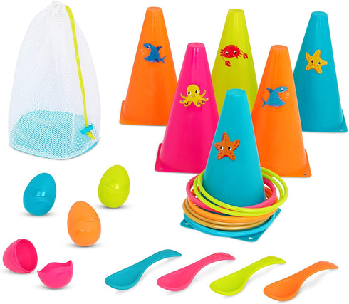 B. toys Outdoor Games Galore Combo Ring Toss & Egg-and-Spoon Game Set