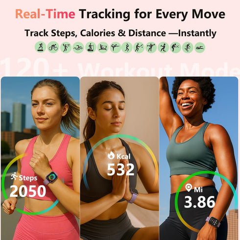 MorePro 24/7 120+ Fitness Tracker with Heart Rate & Blood Pressure Monitor, Smart Watch with Blood Oxy-gen, Sleep