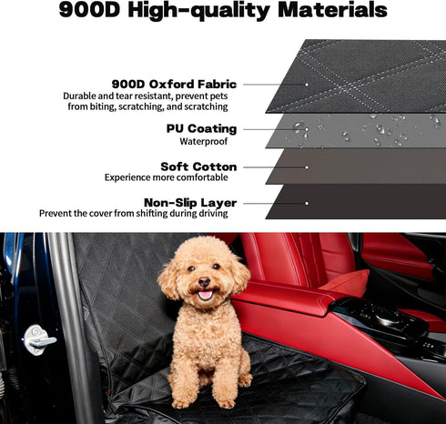 2-Pack 900D Front Seat Cover for Dogs with Side Flaps, Heavy Duty Waterproof Nonslip Dog Car Seat Cover, Scratchproof