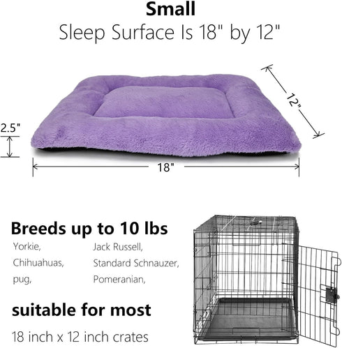 Extra Small Dog Bed for Crates, Super Soft Plush Indoor Pet Bed for Dogs, Puppies, Cats, and Rabbits, Purple