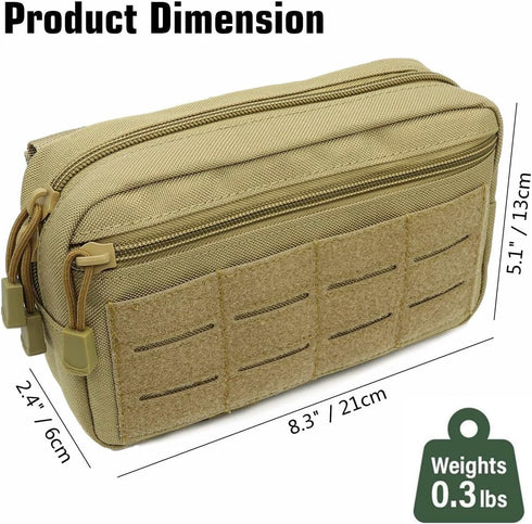 Tactical Molle Pouch, Multi-Purpose EDC Admin Utility Pouch for Outdoor, Hunting, Traveling, Hiking