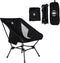 Generic D-LO Ultralight Camping Chair - Black - Upgraded Dual Pocket - High