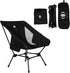 Generic D-LO Ultralight Camping Chair - Black - Upgraded Dual Pocket - High