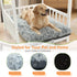 KISYYO XL Dog Bed, Deluxe Cozy Plush Fixable Dog Kennel Bed, Washable, 42 x 28 x 3 Inches, Grey