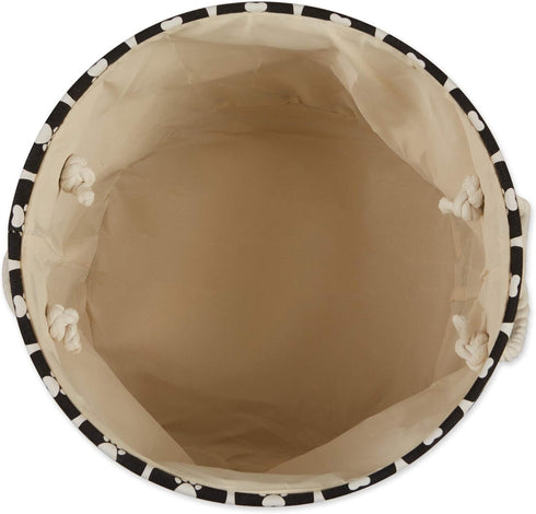 Bone Dry Pet Storage Collection Lattice Paw Print, Small Round, Black