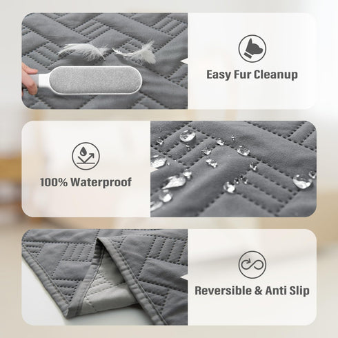 Dog Bed Cover for Pets Blankets Rug Pads for Couch Protection Waterproof Bed Covers Dog Blanket Furniture Protector Reusable Changing Pad (Dark Grey+Light Grey, 40"x60") by BOCTOPUG