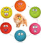 Smile Face Dog Squeaky Toys Soft Latex Squeak Balls for Small Pet Dogs, 6 Pcs/Set