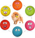 Smile Face Dog Squeaky Toys Soft Latex Squeak Balls for Small Pet Dogs, 6 Pcs/Set