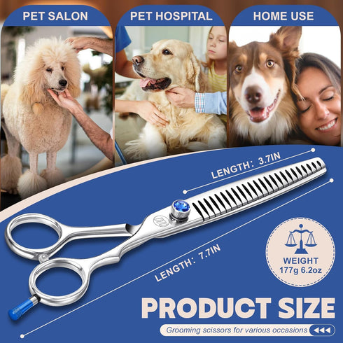JP-440C Cutting/Trimming (7.5" (24-Tooth)) Moontay Professional Dog Grooming Straight, Curved