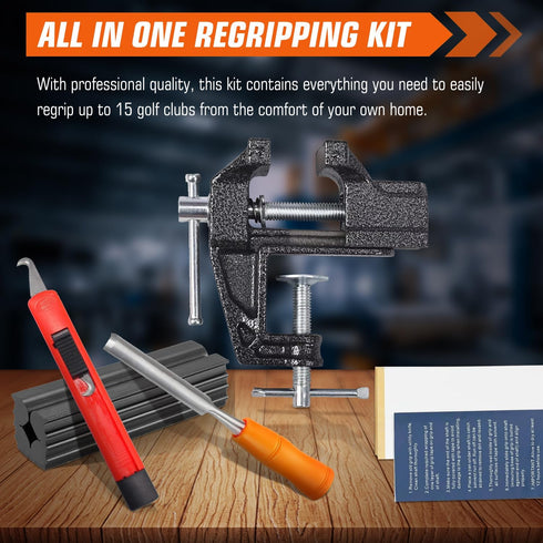 YIMISIMON 15 Set Golf Grip Regripping Kit for Home Use | Includes Retractable Hook Blade, Grip Tape, Grip Tape Remover
