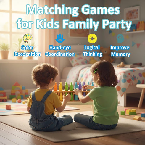 Trozihn 8-12, 2-4 Bottle Color Match Game, Fun Family Board Game for Kids Player Bottle Collision Game for Kids