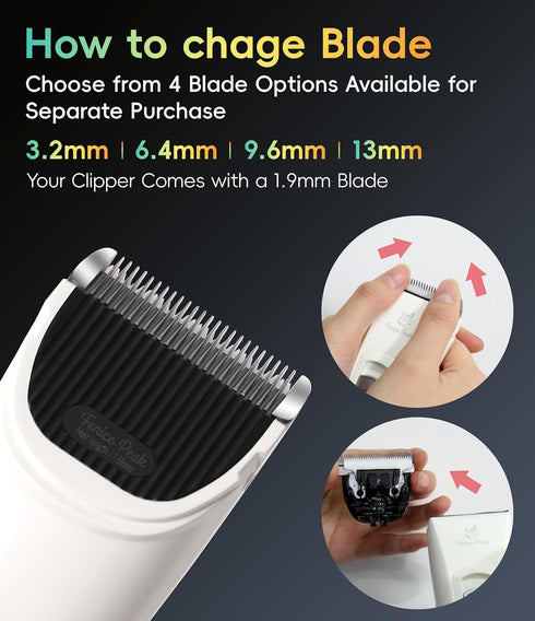 3 10FC FENICE PEAK Dog Grooming Clippers for Thick Heavy Coats Speeds Low Noise Pet Grooming Kit Cat Eletric Clipper