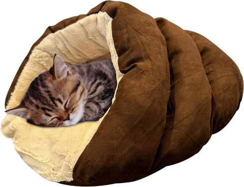 SPOT Sleep Zone Cuddle Cave - Cat Cave Bed for Indoor Cats and Mini Dogs, Washable for Kittens and Puppies under 10 lbs