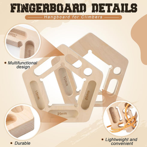 2 Pack Wenqik Portable Hangboard Rock Climbing Hang Holds Climbing Fingerboard for Indoor and Outdoor Bouldering