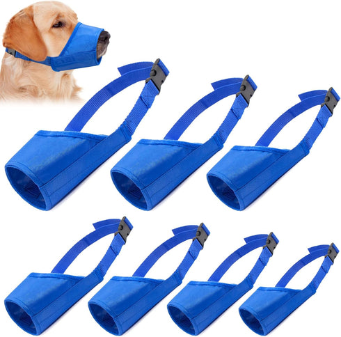Coppthinktu Dog Muzzle Suit, 7PCS Adjustable Muzzles for Small Medium Large Dogs