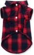 Koneseve Dog Shirt, Pet Plaid T-Shirt for Small Dog Cat Puppy, Cozy Halloween and Christmas Costumes (Red; XS)