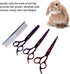Set, Gavigain Purple Grooming Kit, Premium Stainless Steel Scissors Ergonomic Handle, Proof Comb, for Long Haired Pets