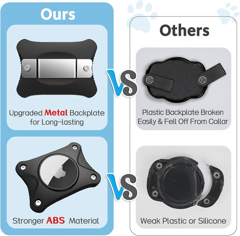 Ultra-Durable Airtag Dog Collar Holder, Personalized Protective Case for Pet Collar, IPX7 Waterproof Tracker Fits All