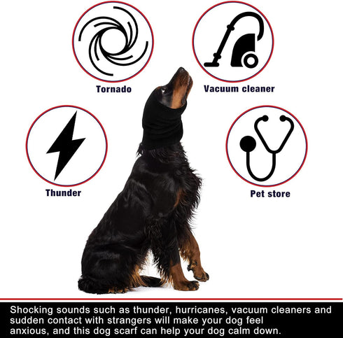 Dog Snood Neck and Ears Warmer, Knit Snood Headwear for Comfort and Grooming, Anti-Anxiety for Dogs (S)