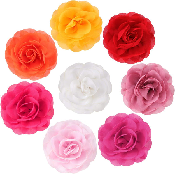 WILLBOND 8 Pieces Dog Flowers Collar Pet Charms - 8 cm Cat Pet Bow Tie for Puppy Dog Grooming Accessories