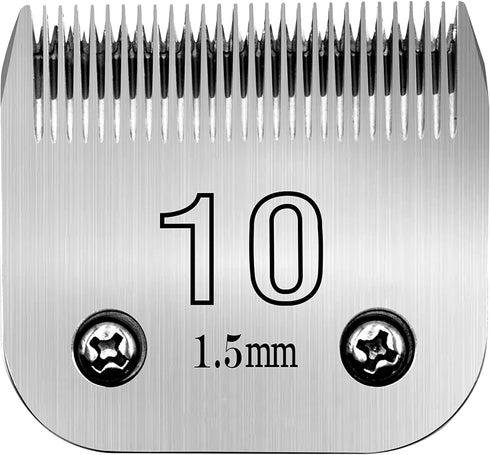 10# Clipper Blades, Pet Grooming Replacement Blades, 1/16" Cut Length, Compatible with Andis and Oster