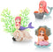 3-Pack Miniature Mermaid Fish Tank Decorations, Ornament Figurines with Simulated Seaweed Playmate