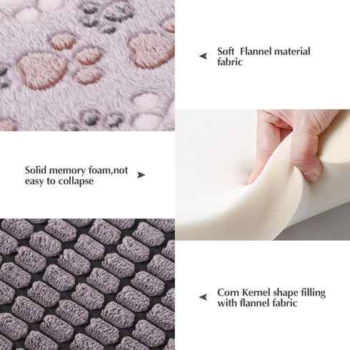 BVAGSS Dog Bed Mat, Reversible Memory Foam Dog Beds, Washable Pet Sleeping Mattress for Small Medium Dogs,