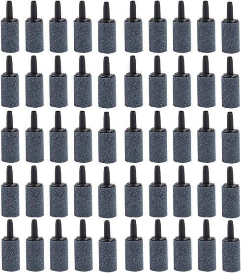 50 Pack 1 Inch Air Stone, Fine Cylinder Bubble Diffuser for Fish Tank Bubbler Air Pump Accessories