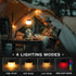 LED Camping Lantern with 4 Light Modes - Rechargeable, Waterproof Tent Light with Hanging Hook for Hiking